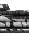Urban Terrace Collection Area Rug -  Queens Rectangle Black and White  lifestyle 27