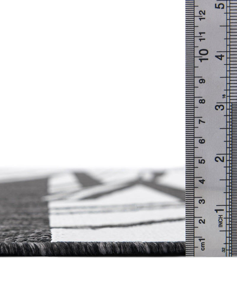 Urban Terrace Collection Area Rug -  Queens Rectangle Black and White  lifestyle 28