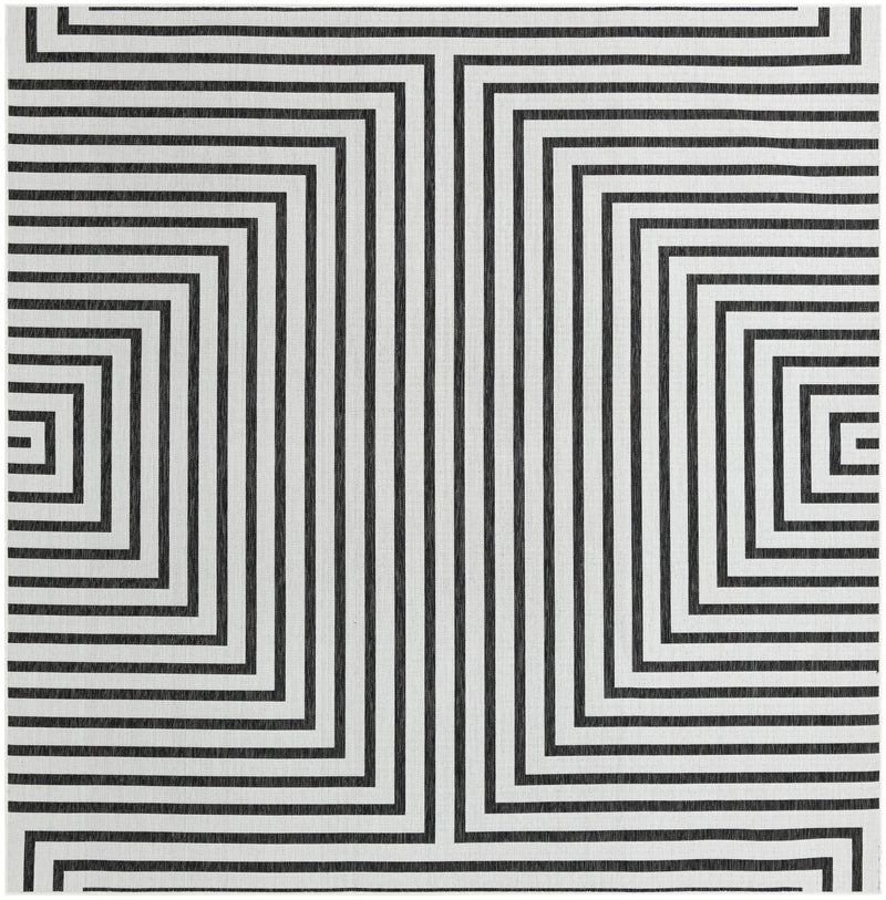 Urban Terrace Collection Area Rug -  Astoria (White and Black) Square White and Black Main