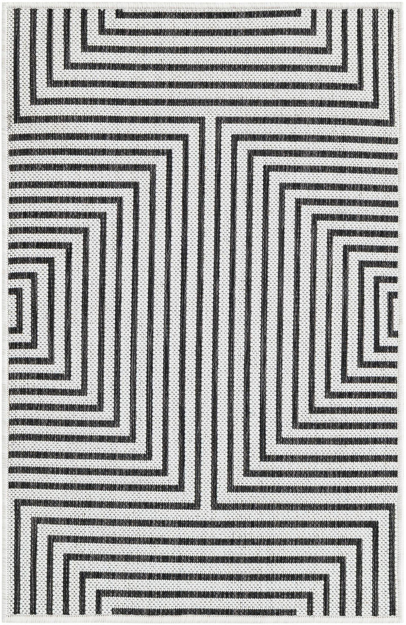 Urban Terrace Collection Area Rug -  Astoria (White and Black) Rectangle White and Black Main