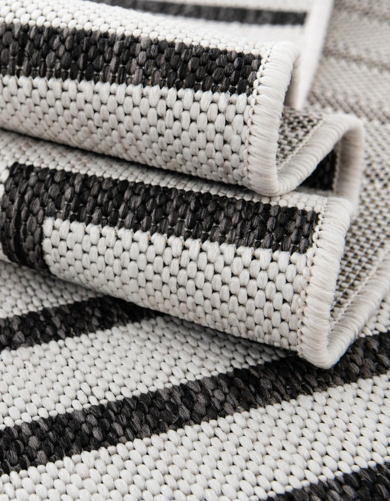 Urban Terrace Collection Area Rug -  Astoria (White and Black) Rectangle White and Black  lifestyle 17