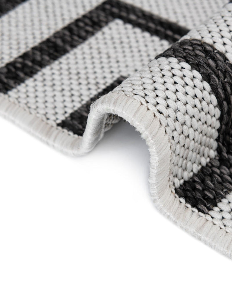 Urban Terrace Collection Area Rug -  Astoria (White and Black) Rectangle White and Black  lifestyle 18