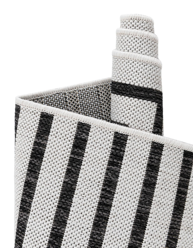 Urban Terrace Collection Area Rug -  Astoria (White and Black) Rectangle White and Black  lifestyle 19