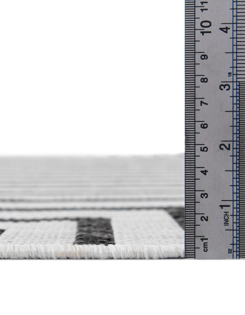 Urban Terrace Collection Area Rug -  Astoria (White and Black) Rectangle White and Black  lifestyle 21