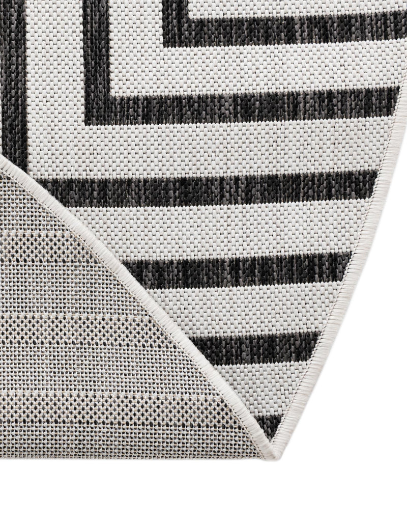 Urban Terrace Collection Area Rug -  Astoria (White and Black) Round White and Black  lifestyle 7