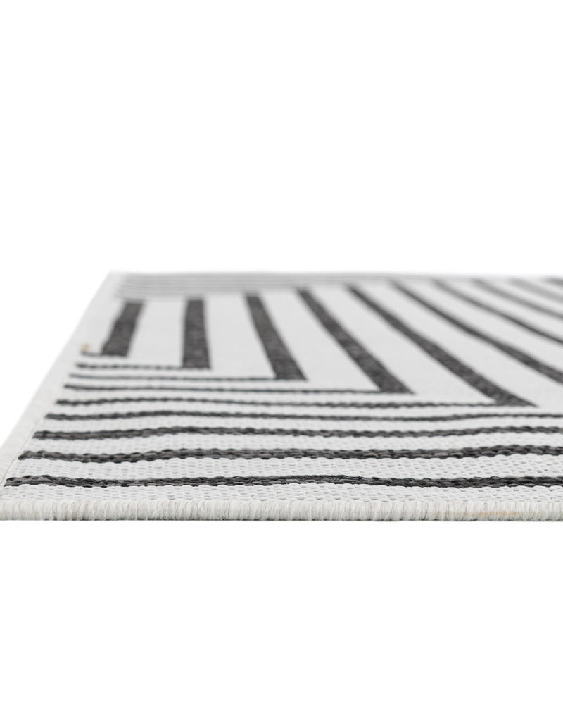 Urban Terrace Collection Area Rug -  Astoria (White and Black) Square White and Black  lifestyle 5