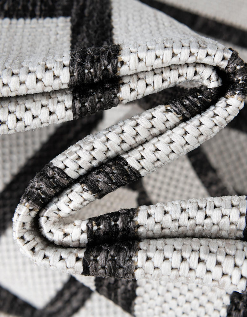 Urban Terrace Collection Area Rug -  Astoria (White and Black) Square White and Black  lifestyle 6