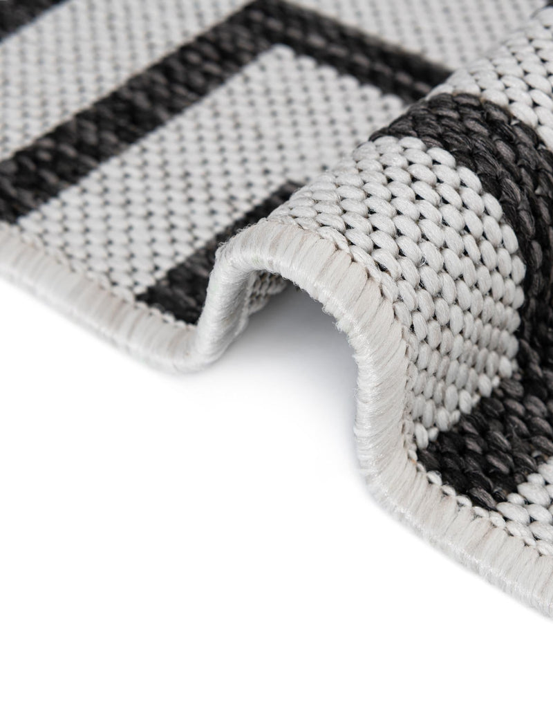 Urban Terrace Collection Area Rug -  Astoria (White and Black) Square White and Black  lifestyle 8