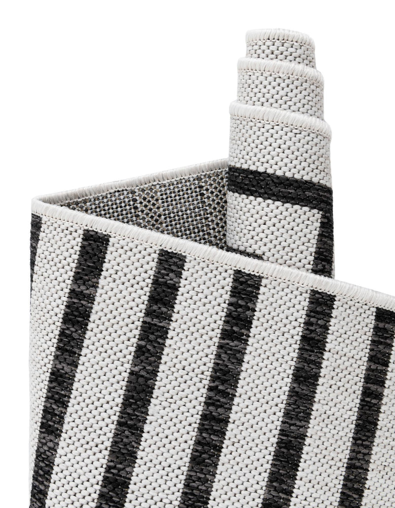 Urban Terrace Collection Area Rug -  Astoria (White and Black) Square White and Black  lifestyle 9