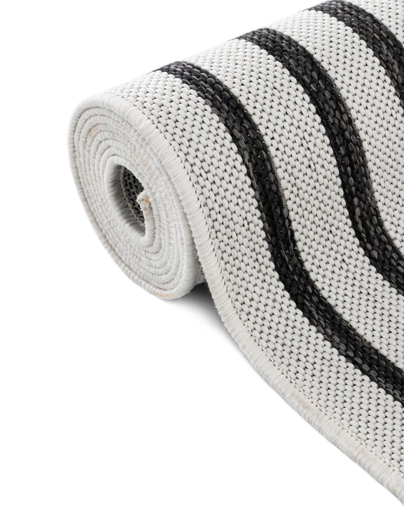 Urban Terrace Collection Area Rug -  Astoria (White and Black) Square White and Black  lifestyle 10