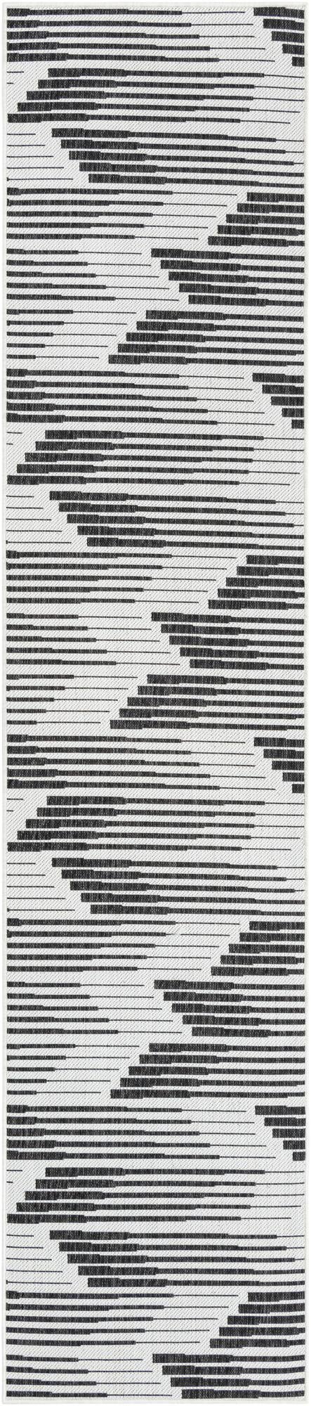 Urban Terrace Collection Area Rug -  Bronx Runner Black and White Main