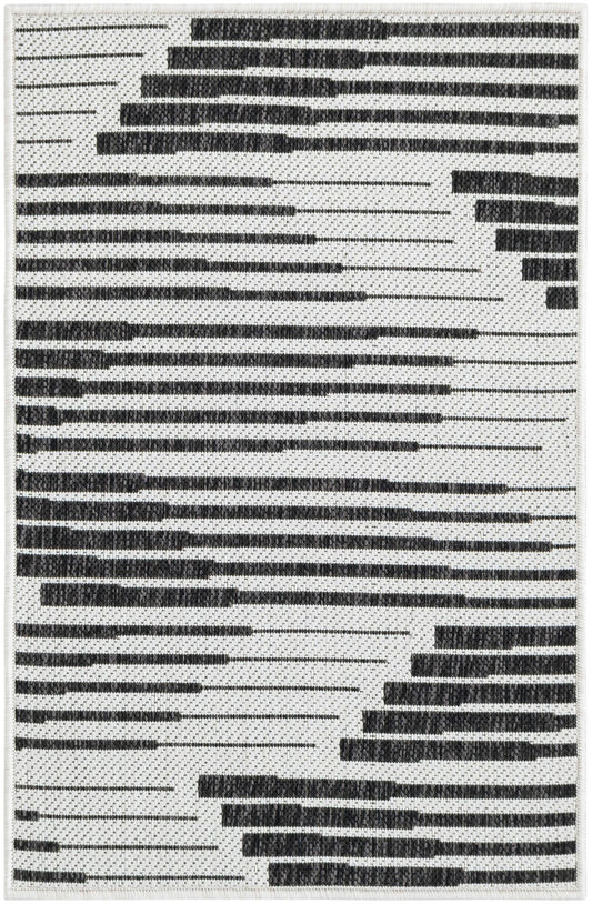 Urban Terrace Collection Area Rug -  Bronx Rectangle Black and White Main