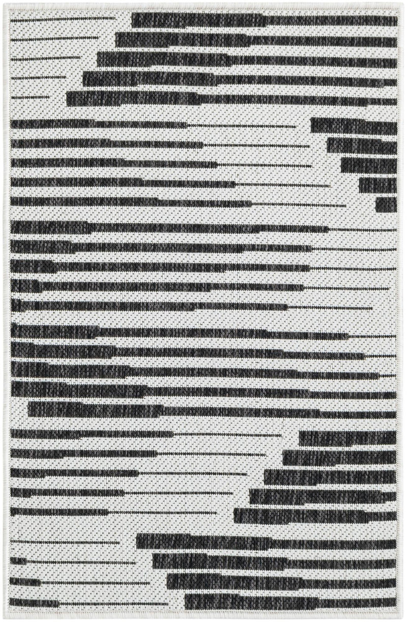 Urban Terrace Collection Area Rug -  Bronx Rectangle Black and White Main