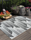 Urban Terrace Collection Area Rug -  Bronx Rectangle Black and White  lifestyle 0
