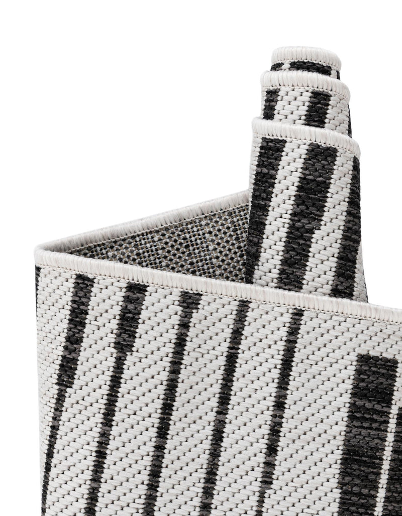 Urban Terrace Collection Area Rug -  Bronx Rectangle Black and White  lifestyle 9
