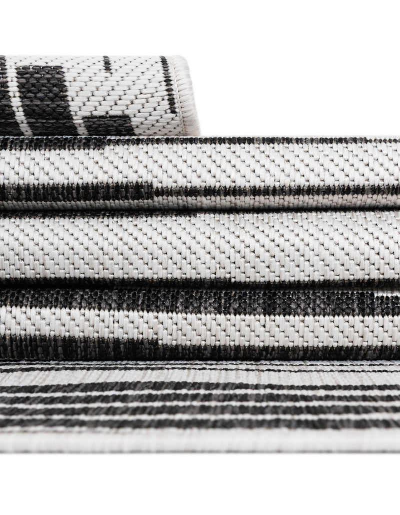 Urban Terrace Collection Area Rug -  Bronx Rectangle Black and White  lifestyle 30