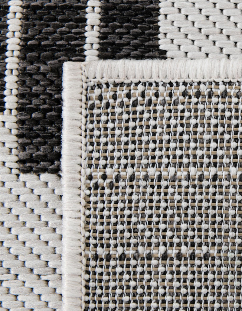 Urban Terrace Collection Area Rug -  Bronx Rectangle Black and White  lifestyle 32
