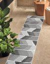 Urban Terrace Collection Area Rug -  Bronx Runner Black and White  lifestyle 0