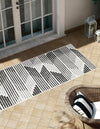 Urban Terrace Collection Area Rug -  Bronx Runner Black and White  lifestyle 2