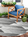 Urban Terrace Collection Area Rug -  Bronx Round Black and White  lifestyle 0
