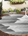 Urban Terrace Collection Area Rug -  Bronx Round Black and White  lifestyle 2