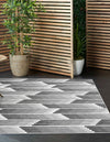 Urban Terrace Collection Area Rug -  Bronx Square Black and White  lifestyle 0