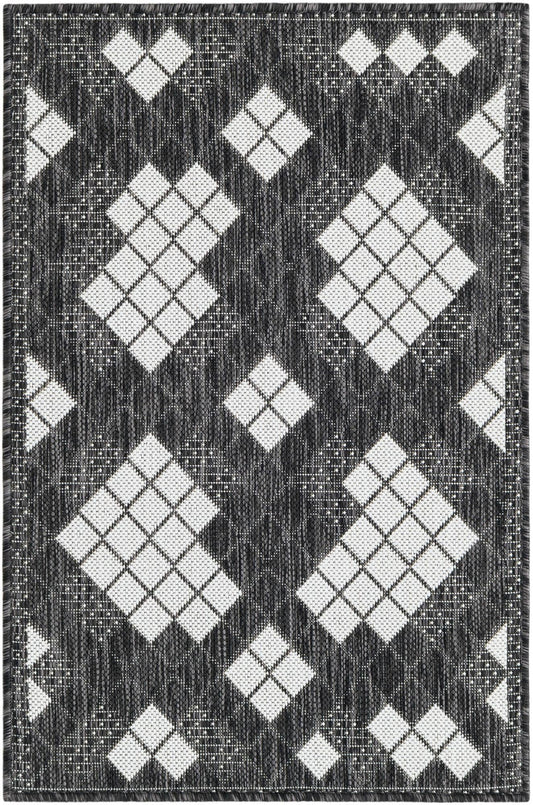 Urban Terrace Collection Area Rug -  Williamsburg Rectangle Black and White Main