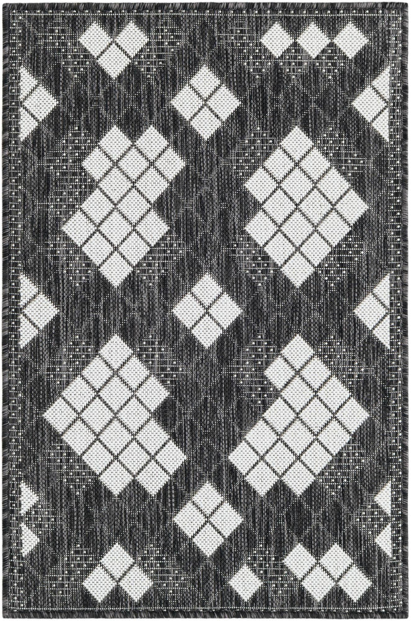 Urban Terrace Collection Area Rug -  Williamsburg Rectangle Black and White Main