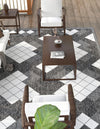 Urban Terrace Collection Area Rug -  Williamsburg Rectangle Black and White  lifestyle 3