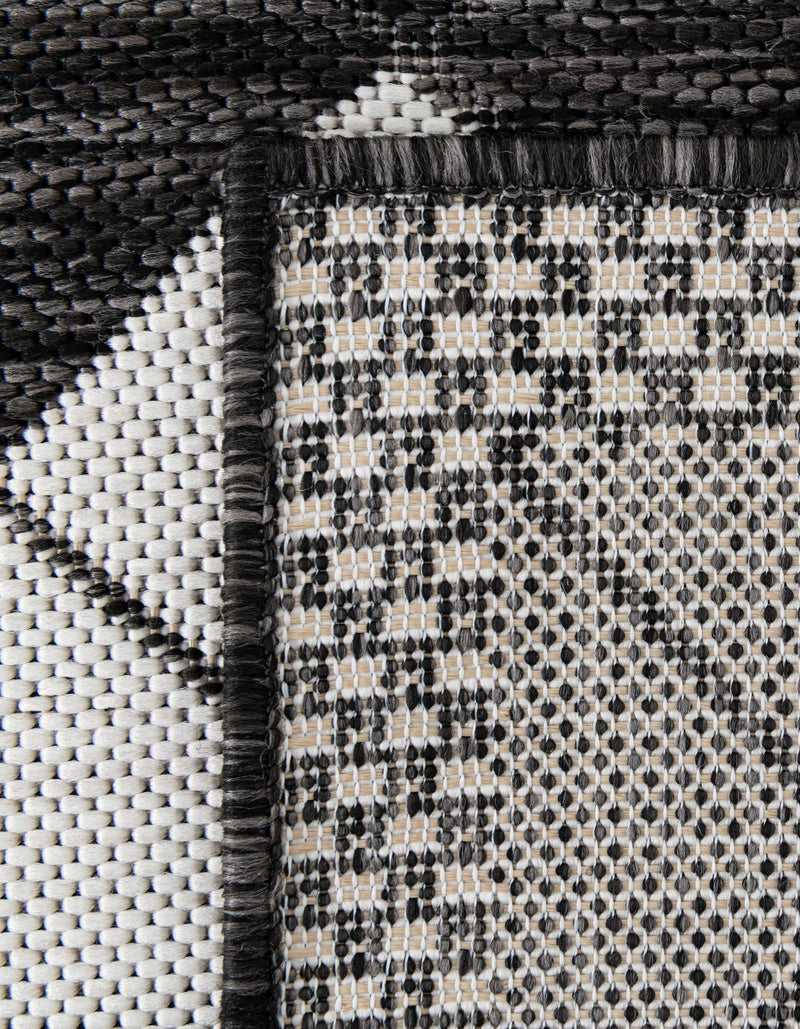 Urban Terrace Collection Area Rug -  Williamsburg Rectangle Black and White  lifestyle 8