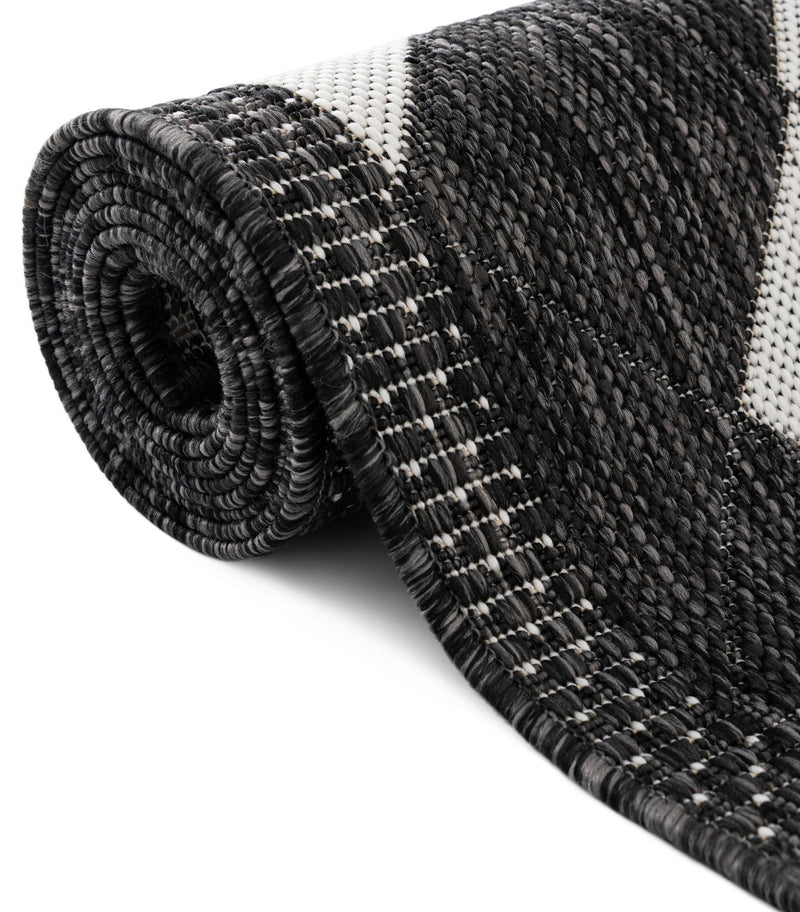Urban Terrace Collection Area Rug -  Williamsburg Rectangle Black and White  lifestyle 11