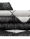 Urban Terrace Collection Area Rug -  Williamsburg Round Black and White  lifestyle 79