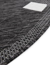 Urban Terrace Collection Area Rug -  Williamsburg Round Black and White  lifestyle 7