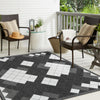 Urban Terrace Collection Area Rug -  Williamsburg Square Black and White  lifestyle 14