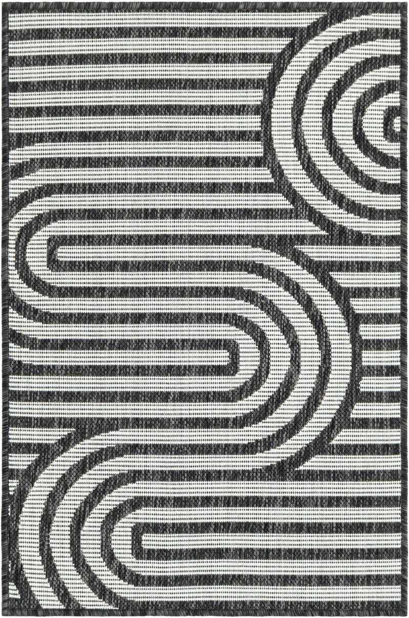 Urban Terrace Collection Area Rug -  Uptown Rectangle Black and White Main