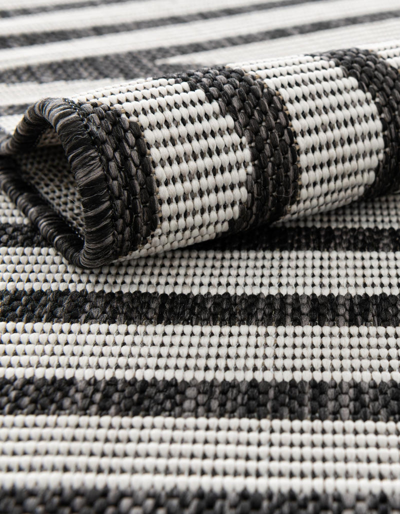 Urban Terrace Collection Area Rug -  Uptown Rectangle Black and White  lifestyle 4
