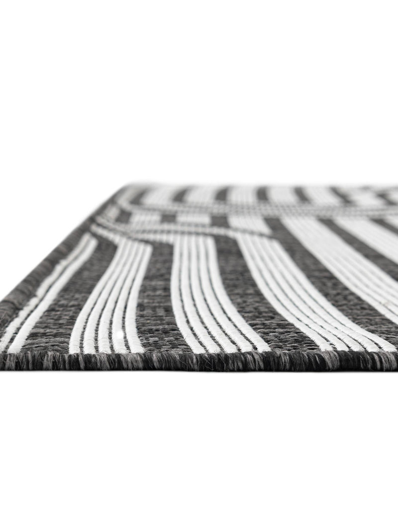 Urban Terrace Collection Area Rug -  Uptown Rectangle Black and White  lifestyle 5