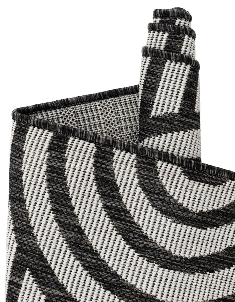 Urban Terrace Collection Area Rug -  Uptown Rectangle Black and White  lifestyle 9