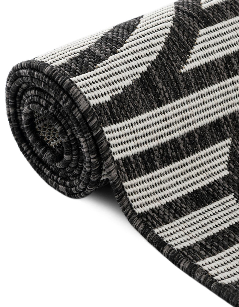 Urban Terrace Collection Area Rug -  Uptown Rectangle Black and White  lifestyle 10