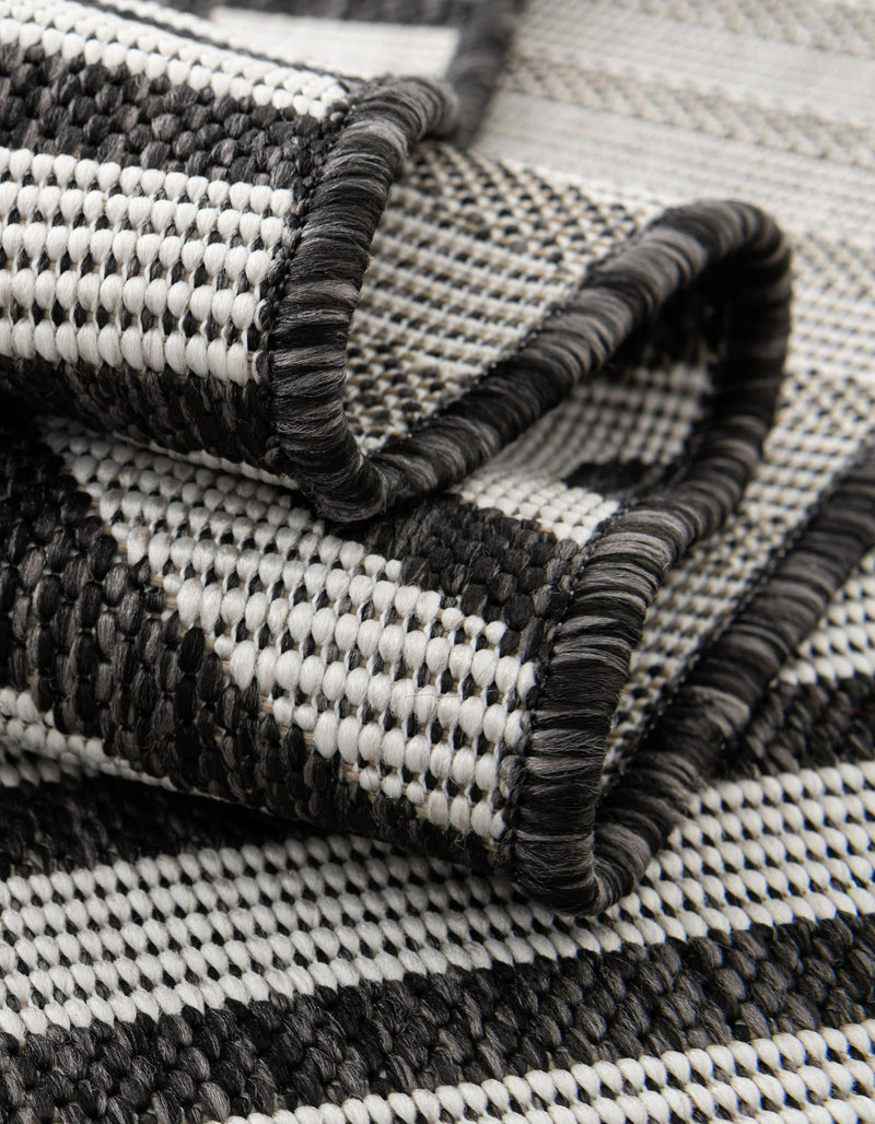 Urban Terrace Collection Area Rug -  Uptown Rectangle Black and White  lifestyle 11