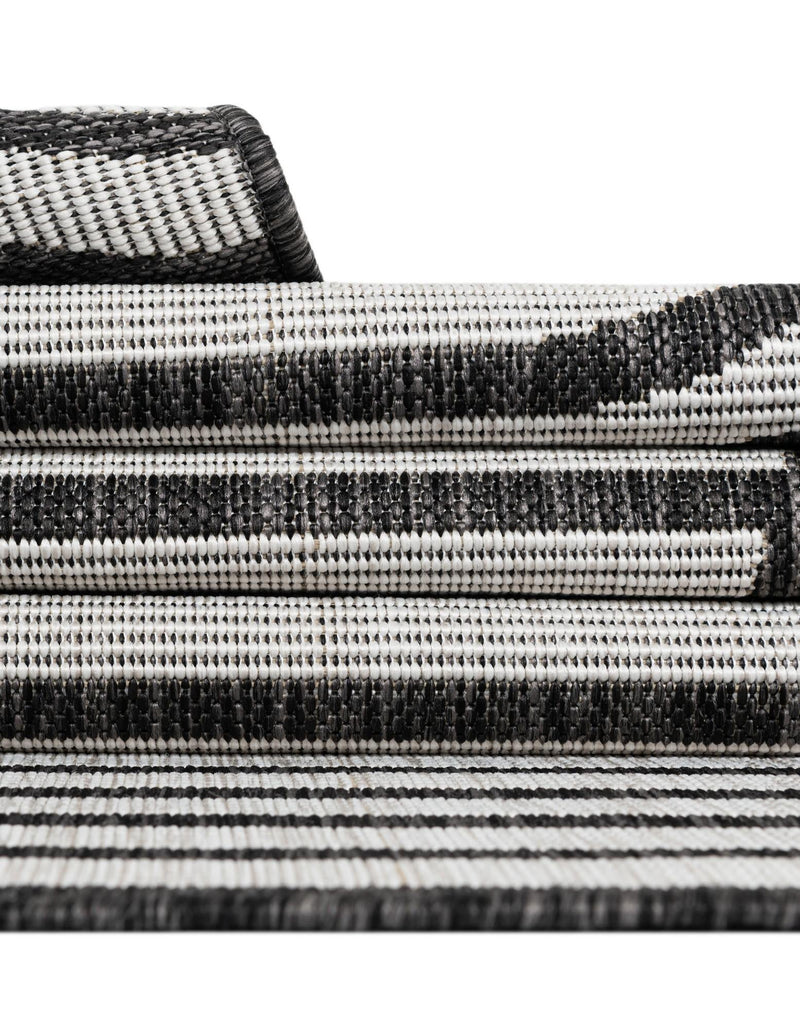 Urban Terrace Collection Area Rug -  Uptown Runner Black and White  lifestyle 78