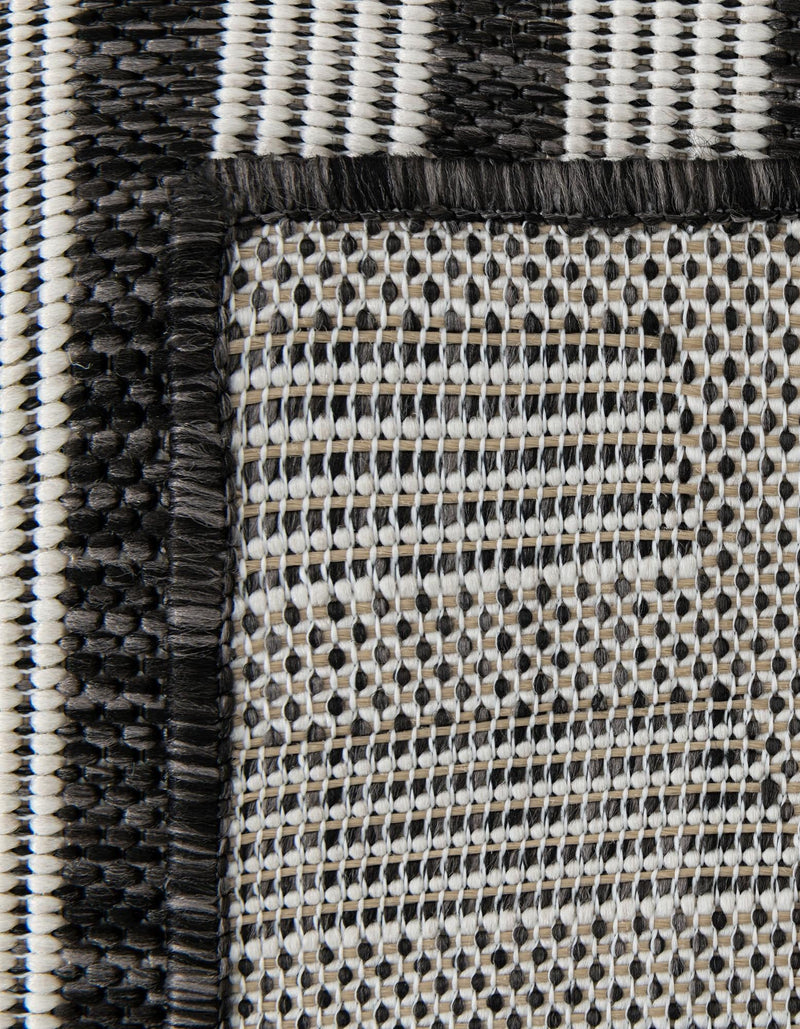 Urban Terrace Collection Area Rug -  Uptown Runner Black and White  lifestyle 80