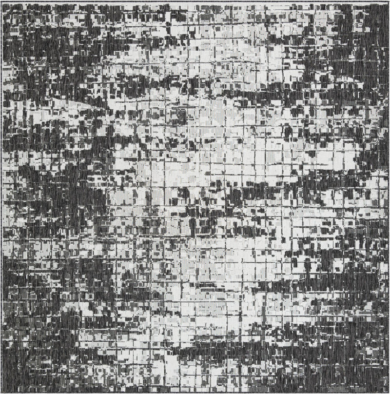 Urban Terrace Collection Area Rug -  Midtown Square Black and White Main