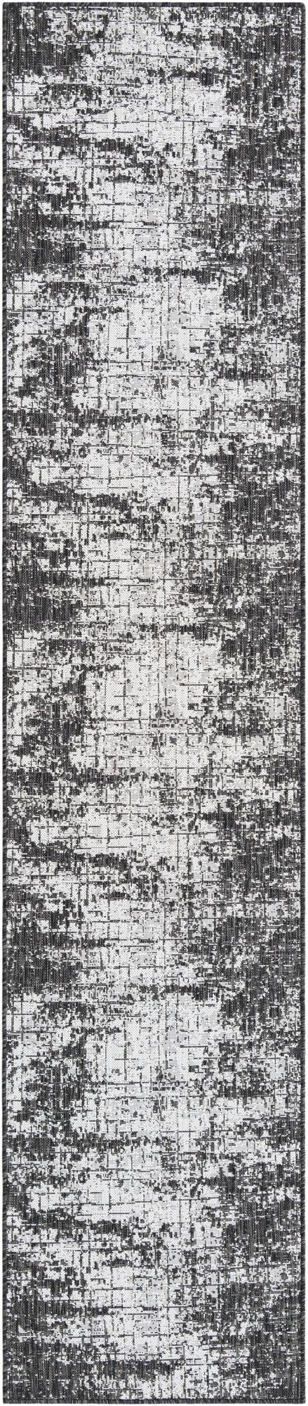 Urban Terrace Collection Area Rug -  Midtown Runner Black and White Main