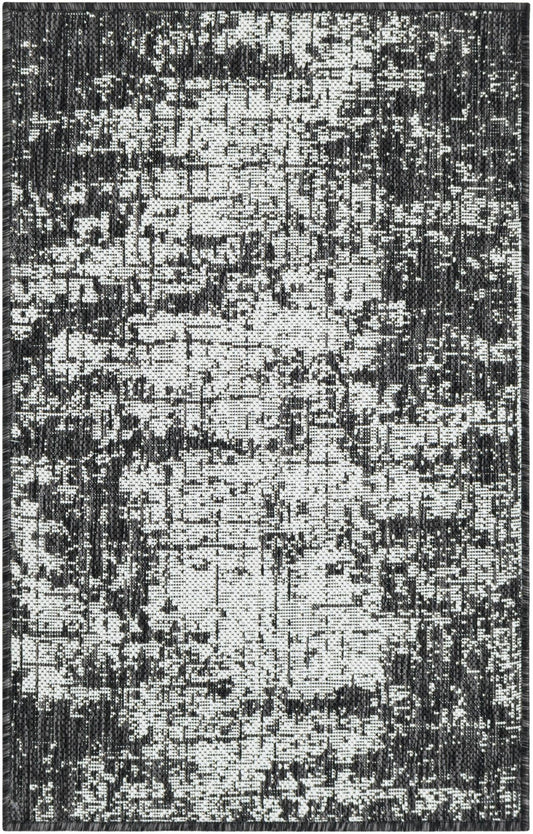 Urban Terrace Collection Area Rug -  Midtown Rectangle Black and White  lifestyle 2