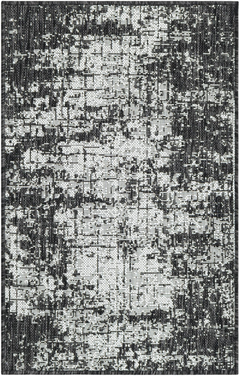 Urban Terrace Collection Area Rug -  Midtown Rectangle Black and White  lifestyle 2