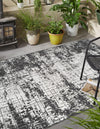 Urban Terrace Collection Area Rug -  Midtown Rectangle Black and White  lifestyle 2