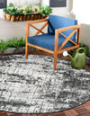Urban Terrace Collection Area Rug -  Midtown Round Black and White  lifestyle 0