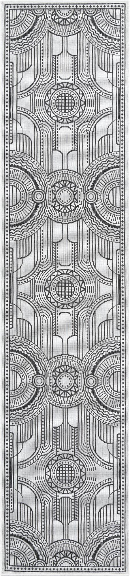 Patio Heritage Collection Area Rug -  Asheville Runner Black and White  lifestyle 42