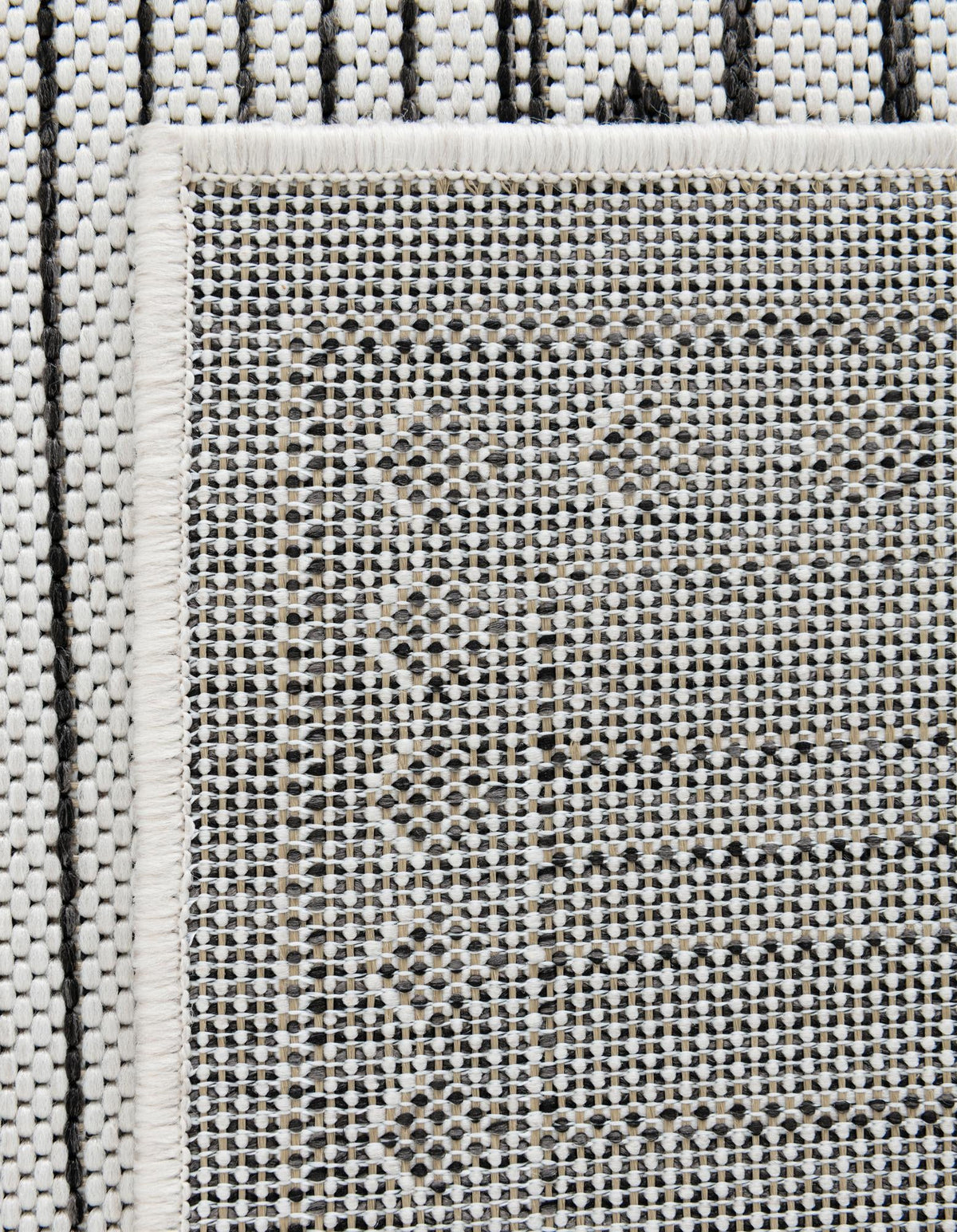 Patio Heritage Collection Area Rug -  Asheville Square White and Black  lifestyle 153